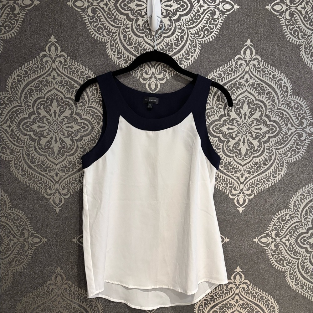 The Limited Navy and White Tank Top
